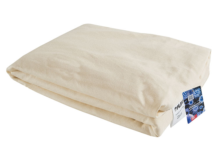 CUBRECOLCHON FLEX 1.5 PLAZAS ALGODÓN CREMA LISO SALUS - 1