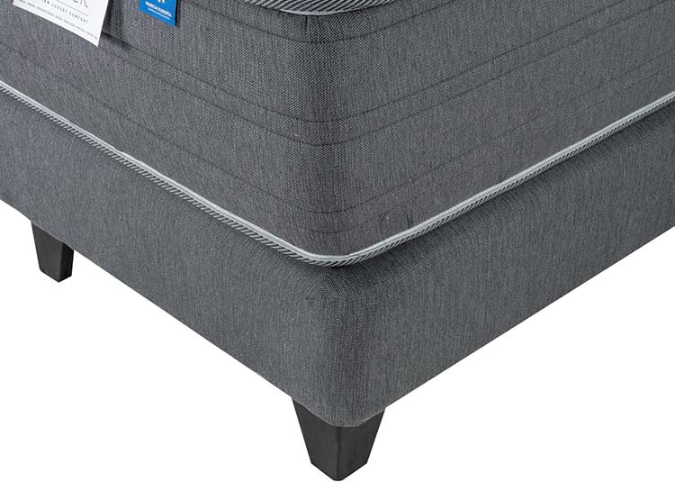 JUEGO DE DORMITORIO FLEX CAMA EUROPEA BLACK BOX TOP KING NEGRO + RESPALDO DESIGN GRIS - 3