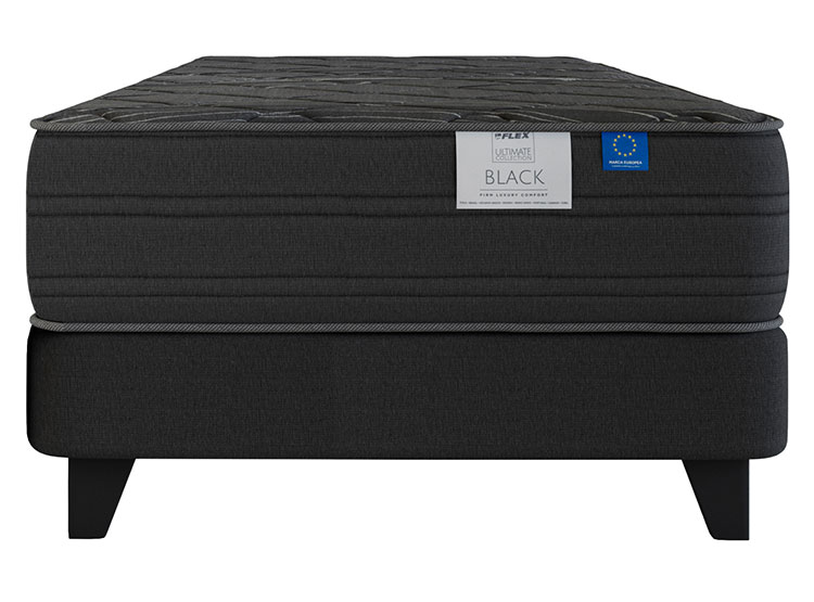 CAMA EUROPEA FLEX BLACK BOX TOP 1.5 PLAZAS GRAFITO - 1