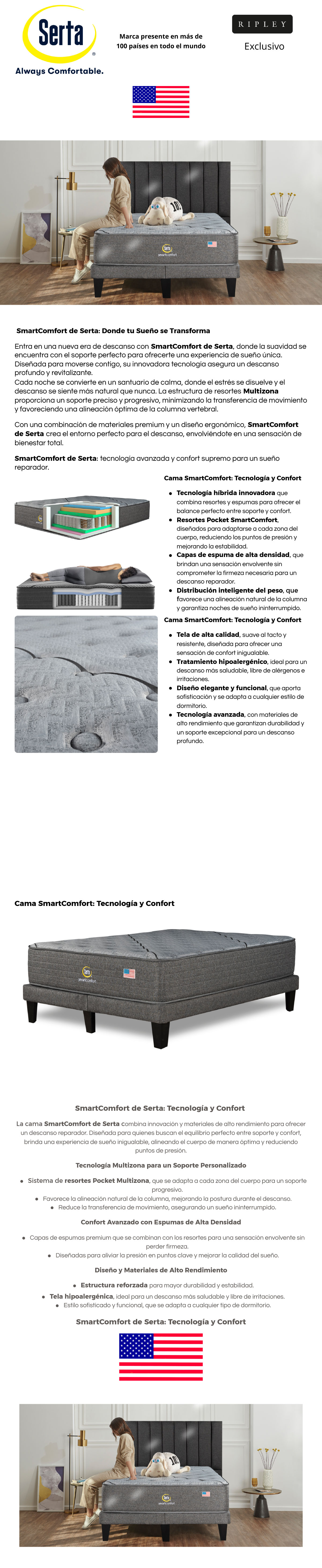 CAMA EUROPEA SERTA SMARTCOMFORT KING