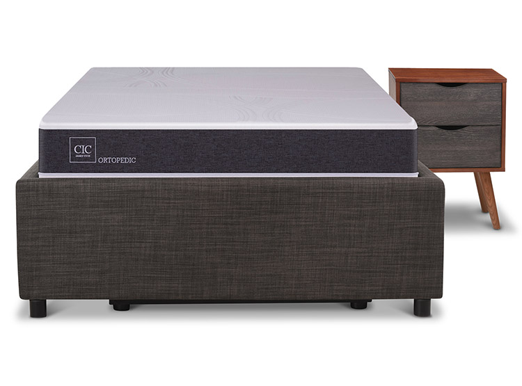 JUEGO DE DORMITORIO CIC CAMA BOX SPACE ORTOPEDIC 1.5 PLAZAS + VELADOR NIGER - 1