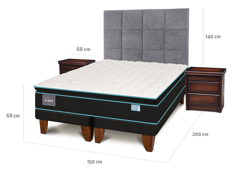 CAMA EUROPEA CIC GREEN SLEEP BD 2 PLAZAS + SET TAMESIS - 3