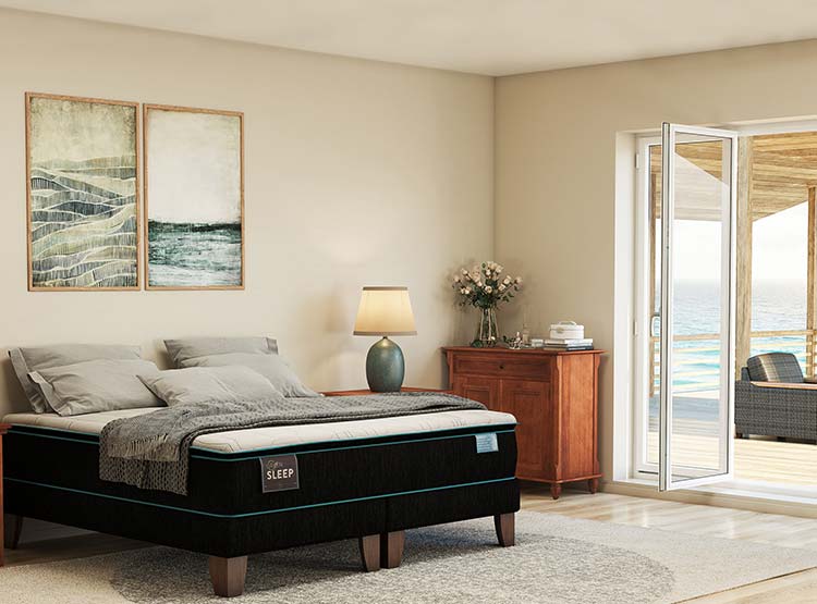 JUEGO DE DORMITORIO CIC CAMA EUROPEA GREEN SLEEP BD 2 PLAZAS + RESPALDO DUBLIN CARAMELO - 7