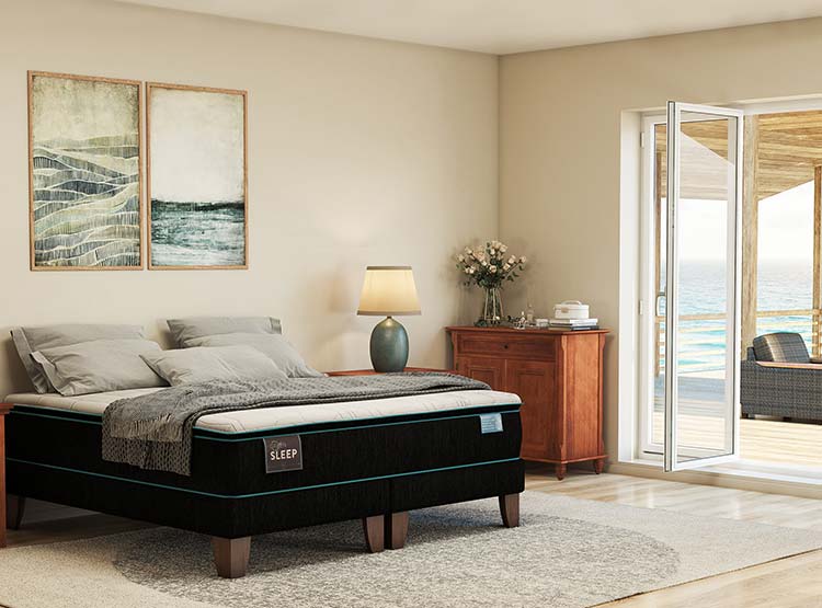 JUEGO DE DORMITORIO CIC CAMA EUROPEA GREEN SLEEP SMART BD 2 PLAZAS + RESPALDO GANGES - 6