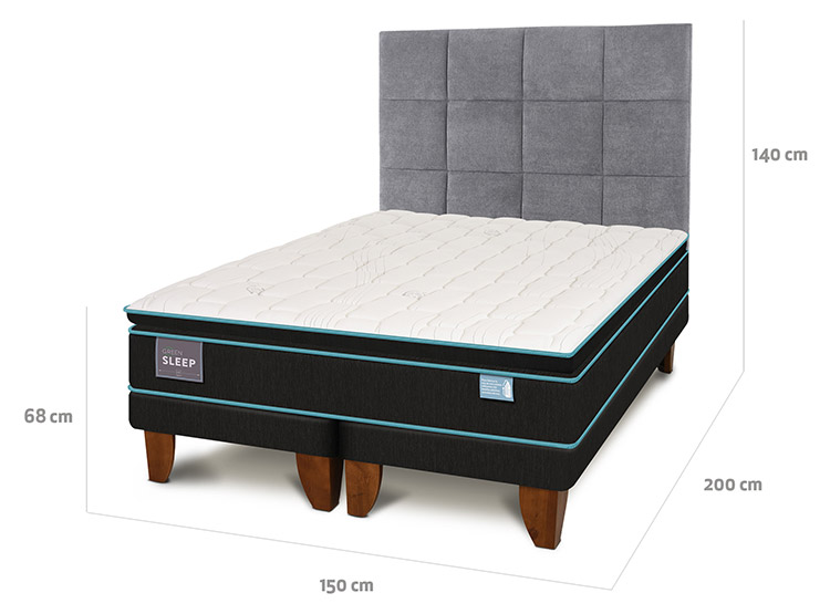 CAMA EUROPEA CIC GREEN SLEEP BD 2 PLAZAS + RESPALDO TAMESIS - 3