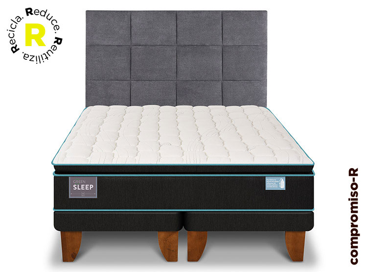 CAMA EUROPEA CIC GREEN SLEEP BD 2 PLAZAS + RESPALDO TAMESIS - 1