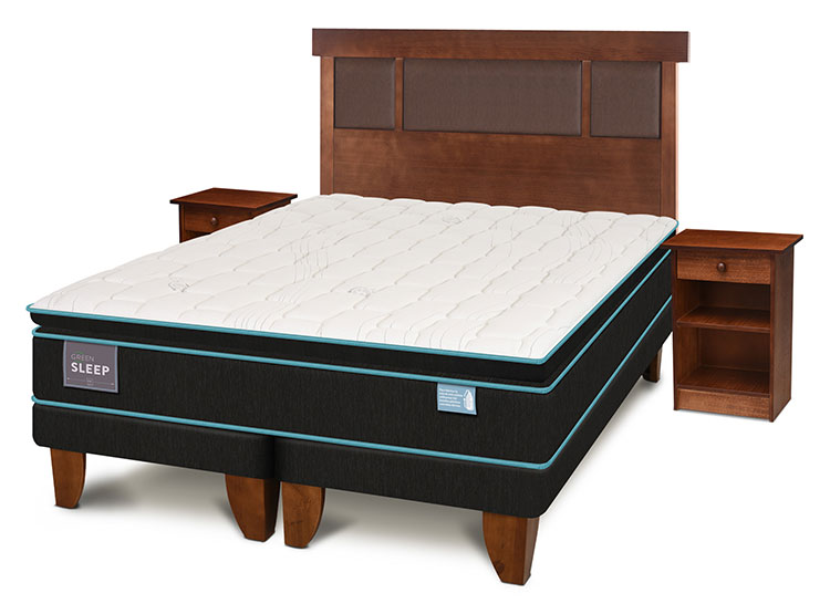 JUEGO DE DORMITORIO CIC CAMA EUROPEA GREEN SLEEP BD 2 PLAZAS + SET DUBLIN CARAMELO - 2