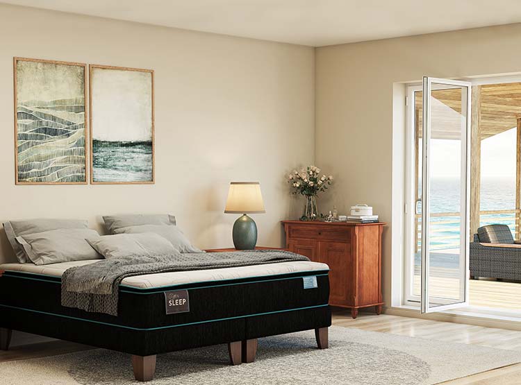 JUEGO DE DORMITORIO CIC CAMA EUROPEA GREEN SLEEP BD 2 PLAZAS + SET DUBLIN CARAMELO - 7