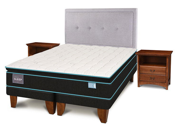 JUEGO DE DORMITORIO CIC CAMA EUROPEA GREEN SLEEP BD 2 PLAZAS + SET GANGES - 2