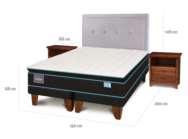 JUEGO DE DORMITORIO CIC CAMA EUROPEA GREEN SLEEP BD 2 PLAZAS + SET GANGES - 3