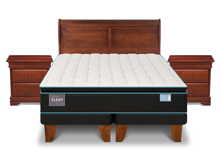 JUEGO DE DORMITORIO CIC CAMA EUROPEA GREEN SLEEP BD 2 PLAZAS + SET MIRO - 1