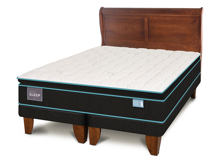 JUEGO DE DORMITORIO CIC CAMA EUROPEA GREEN SLEEP BD 2 PLAZAS + RESPALDO MIRO - 2