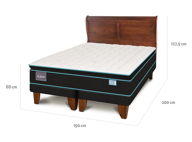 JUEGO DE DORMITORIO CIC CAMA EUROPEA GREEN SLEEP BD 2 PLAZAS + RESPALDO MIRO - 3