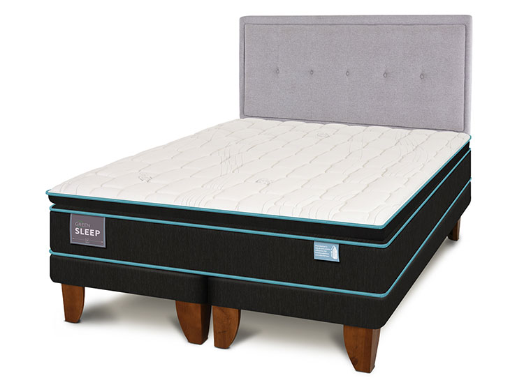 JUEGO DE DORMITORIO CIC CAMA EUROPEA GREEN SLEEP KING + RESPALDO GANGE - 2