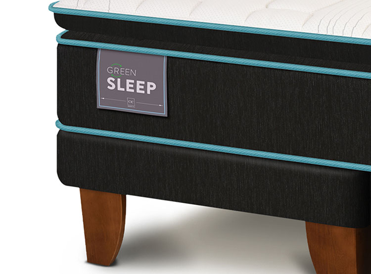 JUEGO DE DORMITORIO CIC CAMA EUROPEA GREEN SLEEP KING + RESPALDO GANGE - 4