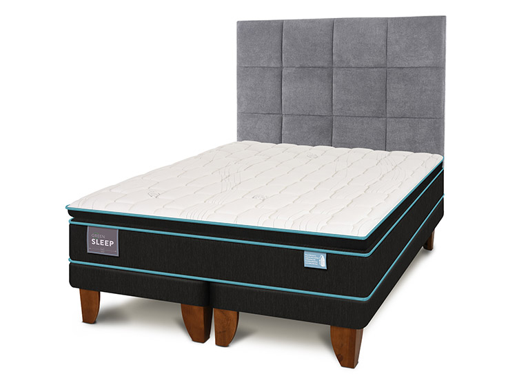 JUEGO DE DORMITORIO CIC CAMA EUROPEA GREEN SLEEP KING + RESPALDO TAMESIS - 2