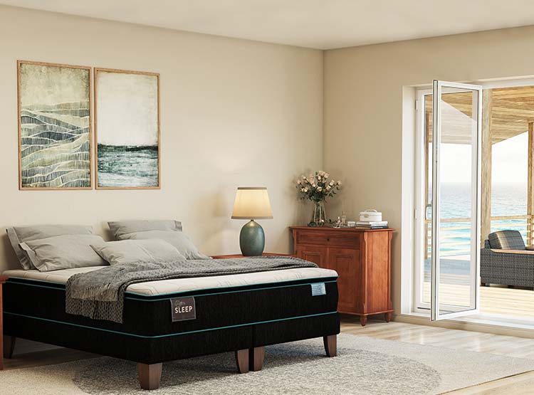 JUEGO DE DORMITORIO CIC CAMA EUROPEA GREEN SLEEP KING + RESPALDO TAMESIS - 7