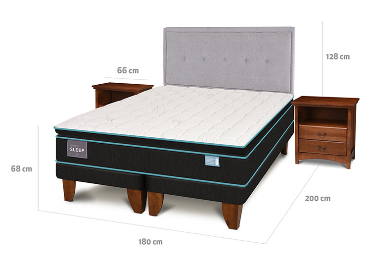 JUEGO DE DORMITORIO CIC CAMA EUROPEA GREEN SLEEP KING + SET GANGE - 3