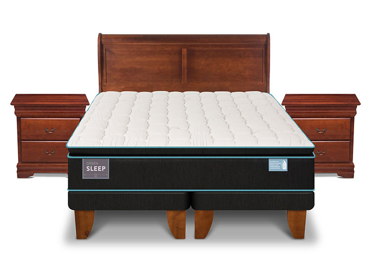 JUEGO DE DORMITORIO CIC CAMA EUROPEA GREEN SLEEP KING + SET MIRO - 1