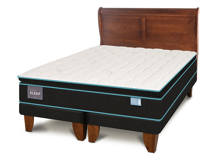 JUEGO DE DORMITORIO CIC CAMA EUROPEA GREEN SLEEP KING + RESPALDO MIRO - 2
