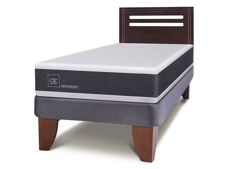 JUEGO DE DORMITORIO CIC CAMA EUROPEA ORTOPEDIC 1.5 PLAZAS + RESPALDO MUNICH - 2