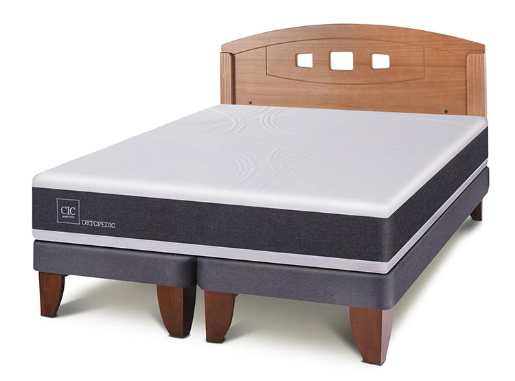 JUEGO DE DORMITORIO CIC CAMA EUROPEA ORTOPEDIC BD 2 PLAZAS + RESPALDO GALES - 2