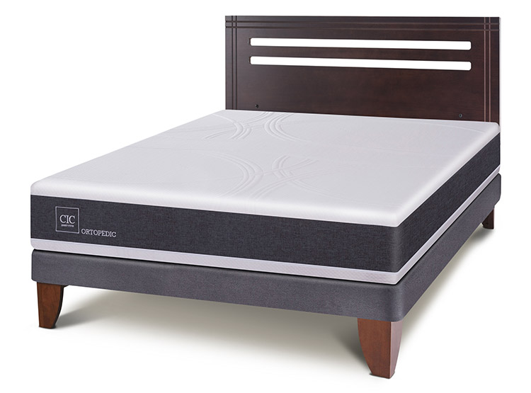 JUEGO DE DORMITORIO CIC CAMA EUROPEA ORTOPEDIC BN 2 PLAZAS + RESPALDO MUNICH - 2