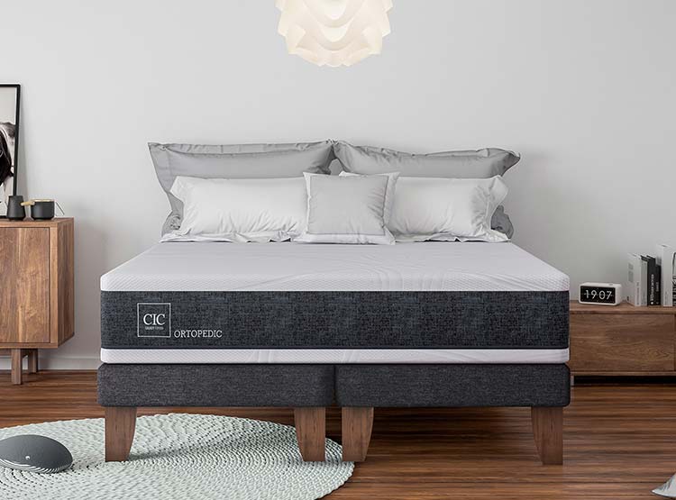 JUEGO DE DORMITORIO CIC CAMA EUROPEA ORTOPEDIC BN 2 PLAZAS + RESPALDO MUNICH - 7
