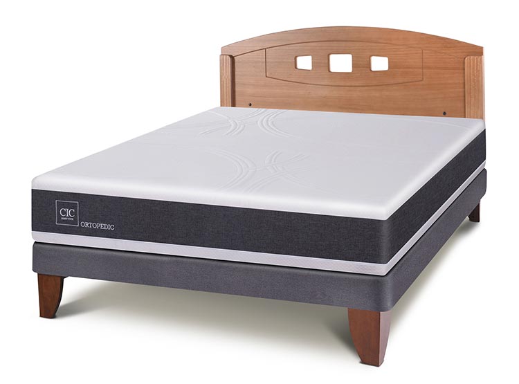 JUEGO DE DORMITORIO CIC CAMA EUROPEA ORTOPEDIC BN 2 PLAZAS + RESPALDO GALES - 2