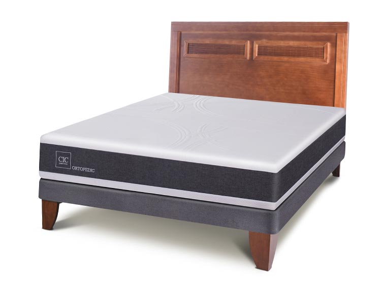 JUEGO DE DORMITORIO CIC CAMA EUROPEA ORTOPEDIC BN 2 PLAZAS + RESPALDO MILAN - 2
