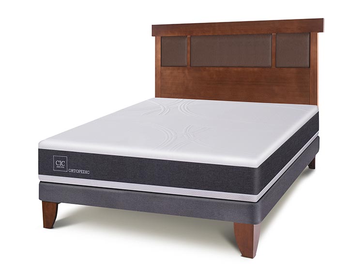 JUEGO DE DORMITORIO CIC CAMA EUROPEA ORTOPEDIC BN 2 PLAZAS + RESPALDO DUBLIN CARAMELO - 2