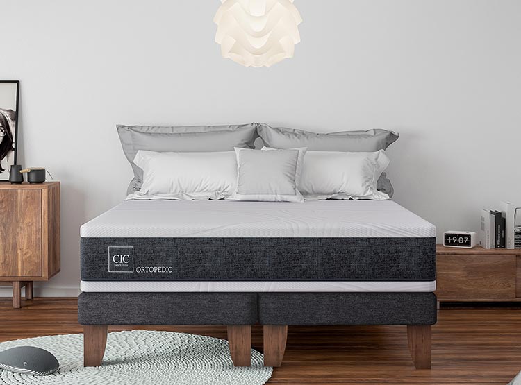 JUEGO DE DORMITORIO CIC CAMA EUROPEA ORTOPEDIC BN 2 PLAZAS + RESPALDO DUBLIN CARAMELO - 7