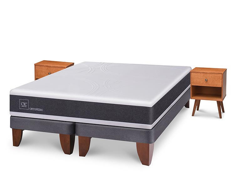 JUEGO DE DORMITORIO CIC CAMA EUROPEA ORTOPEDIC BD 2 PLAZAS + RESPALDO MILAN - 2