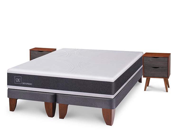 JUEGO DE DORMITORIO CIC CAMA EUROPEA ORTOPEDIC BD 2 PLAZAS + VELADORES NIGER - 2