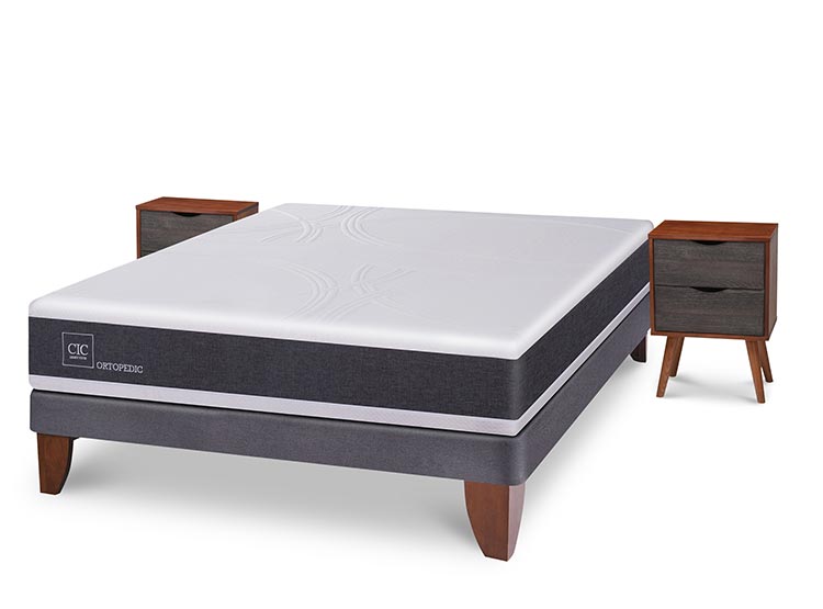 JUEGO DE DORMITORIO CIC CAMA EUROPEA ORTOPEDIC BN 2 PLAZAS + VELADORES NIGER - 2
