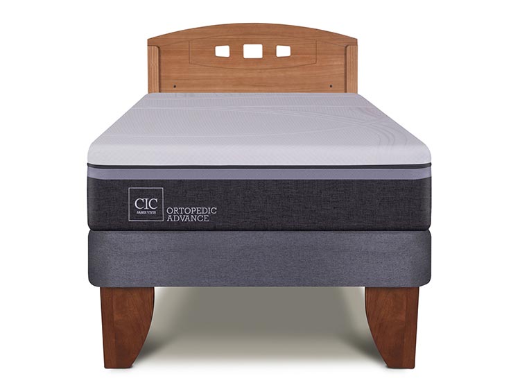 JUEGO DE DORMITORIO CIC CAMA EUROPEA ORTOPEDIC ADVANCE 1.5 PLAZAS + RESPALDO GALES - 1