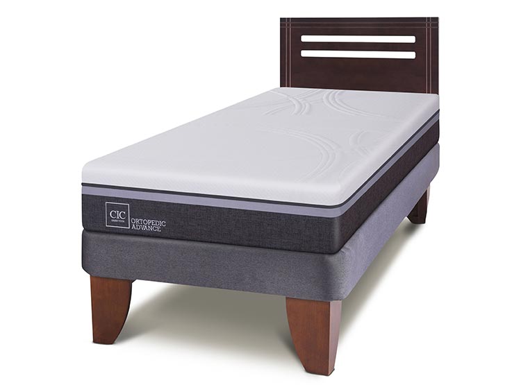 JUEGO DE DORMITORIO CIC CAMA EUROPEA ORTOPEDIC ADVANCE 1.5 PLAZAS + RESPALDO MUNICH - 2