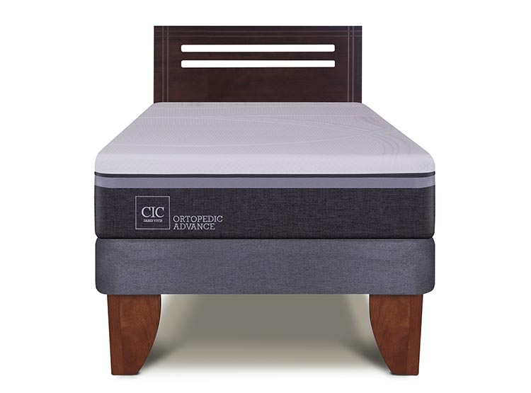JUEGO DE DORMITORIO CIC CAMA EUROPEA ORTOPEDIC ADVANCE 1.5 PLAZAS + RESPALDO MUNICH - 1