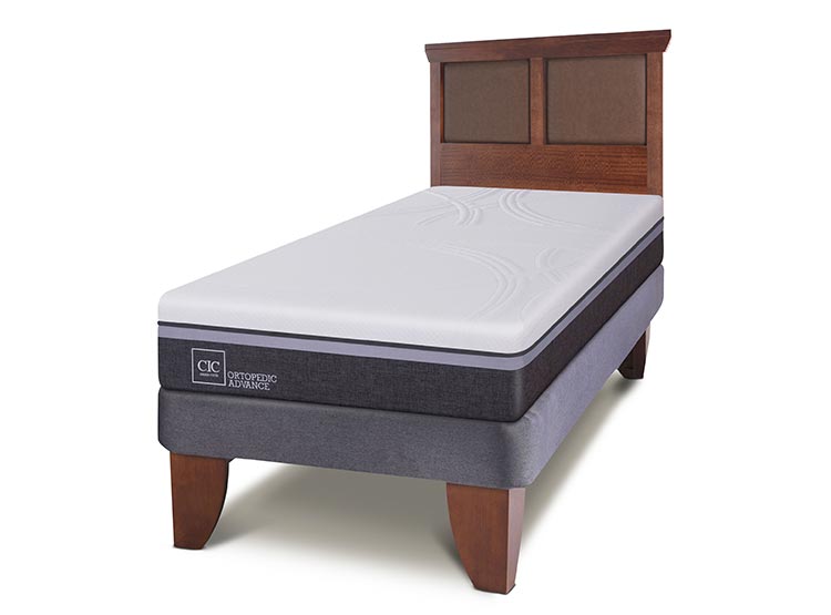 JUEGO DE DORMITORIO CIC CAMA EUROPEA ORTOPEDIC ADVANCE 1.5 PLAZAS + RESPALDO TORINO - 2
