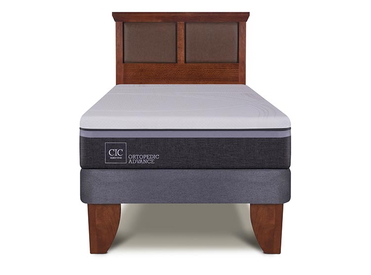 JUEGO DE DORMITORIO CIC CAMA EUROPEA ORTOPEDIC ADVANCE 1.5 PLAZAS + RESPALDO TORINO - 1