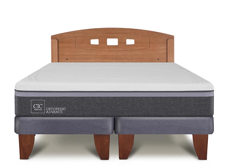 JUEGO DE DORMITORIO CIC CAMA EUROPEA ORTOPEDIC ADVANCE BD 2 PLAZAS + RESPALDO GALES - 1