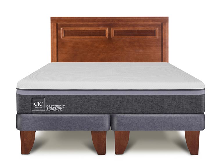 JUEGO DE DORMITORIO CIC CAMA EUROPEA ORTOPEDIC ADVANCE BD 2 PLAZAS + RESPALDO MILAN - 1