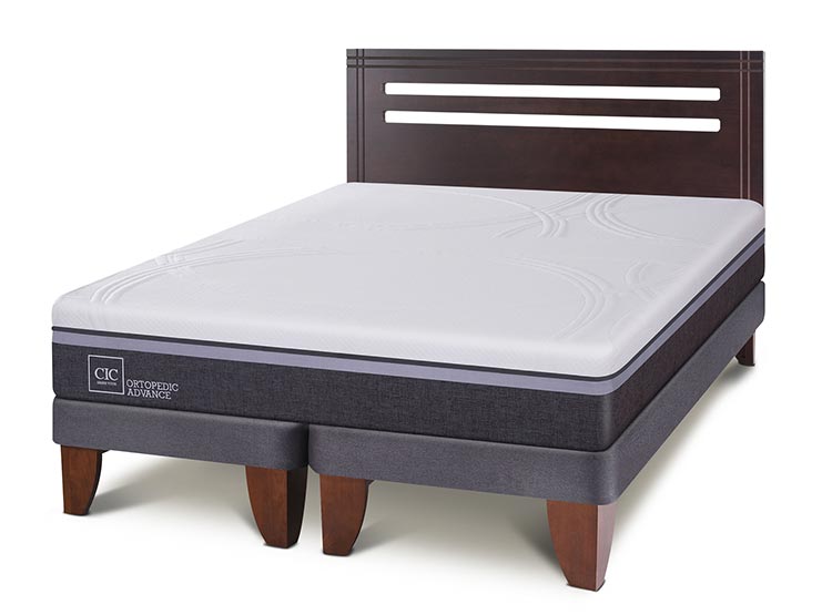 JUEGO DE DORMITORIO CIC CAMA EUROPEA ORTOPEDIC ADVANCE BD 2 PLAZAS + RESPALDO MUNICH - 2