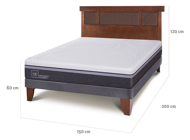 JUEGO DE DORMITORIO CIC CAMA EUROPEA ORTOPEDIC ADVANCE BN 2 PLAZAS + RESPALDO NEW DUBLIN CARAMEL - 3