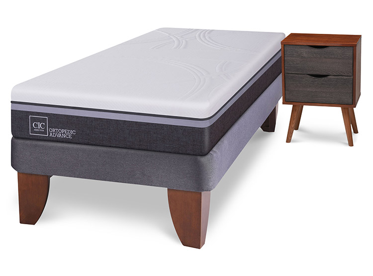 JUEGO DE DORMITORIO CIC CAMA EUROPEA ORTOPEDIC ADVANCE 1.5 PLAZAS + VELADOR NIGER - 2
