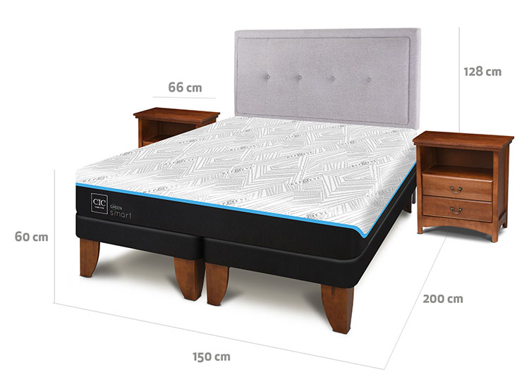 JUEGO DE DORMITORIO CIC CAMA EUROPEA GREEN INFINITY BD 2 PLAZAS + SET GANGES - 3