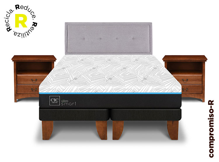 JUEGO DE DORMITORIO CIC CAMA EUROPEA GREEN INFINITY BD 2 PLAZAS + SET GANGES - 1