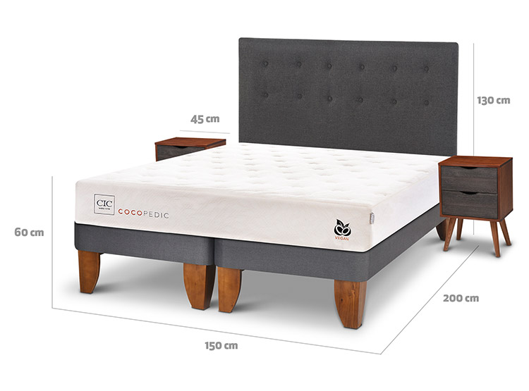 JUEGO DE DORMITORIO CIC CAMA EUROPEA COCOPEDIC BD 2 PLAZAS + SET EUFRATES - 3
