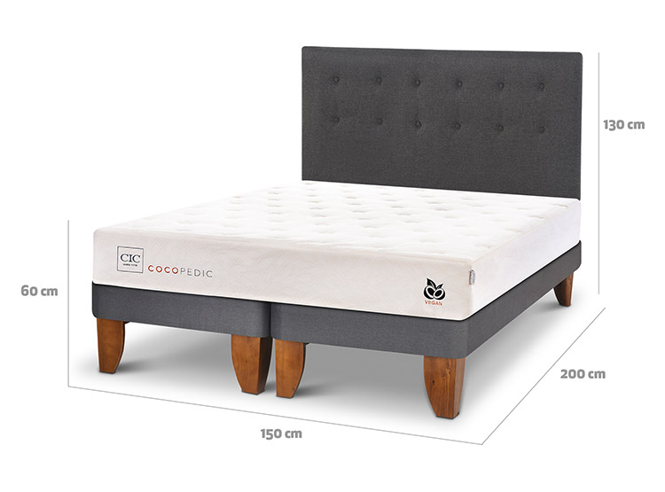 JUEGO DE DORMITORIO CIC CAMA EUROPEA COCOPEDIC BD 2 PLAZAS + RESPALDO EUFRATES - 3