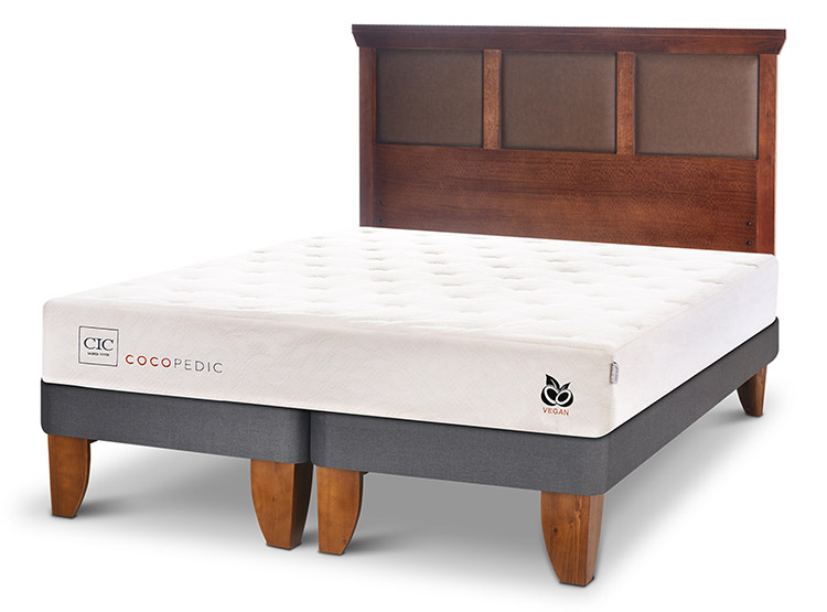JUEGO DE DORMITORIO CIC CAMA EUROPEA COCOPEDIC BD 2 PLAZAS + RESPALDO NEW TORINO CARAMEL - 2